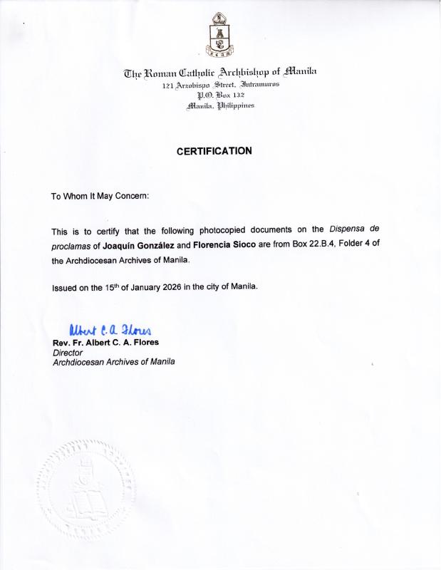 Annex H: Joaquin - Marriage Dispensation